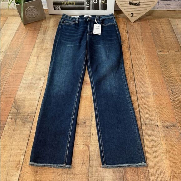 NWT Vervet Leona Super High Rise Straight Stretch Raw Hem size 31 - Picture 12 of 12